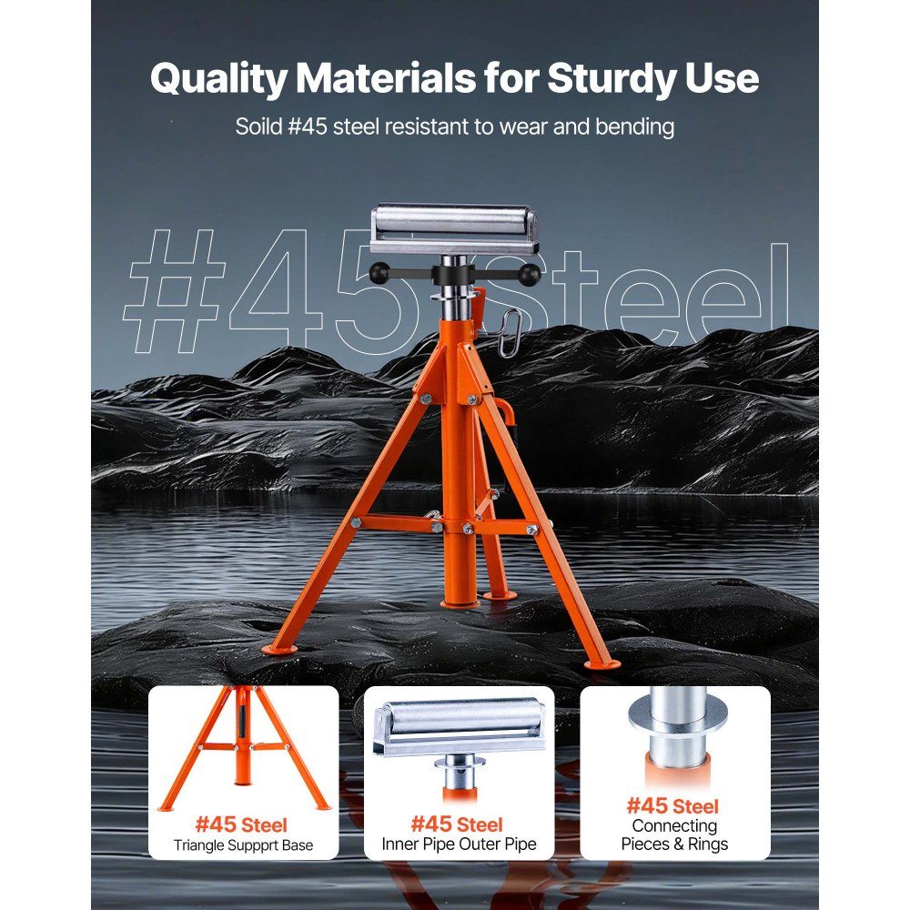 Rolling stand 1134 kg load capacity Rolling stand No. 45 Steel rolling stand Height adjustable from 700 to 1320 mm Folding stand Support stand Work stand Assembly stand for table saws Planer grinders