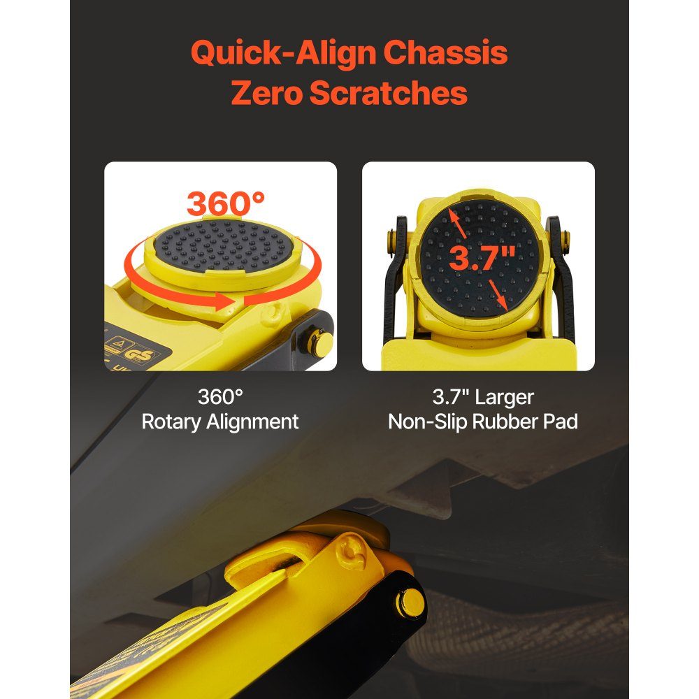 Car Jack, 3 Ton Low Jack Heavy Duty Steel Racing Car Jack with Dual Piston Quick Lift Pump, Jack Lift Range 3.35"-19.69