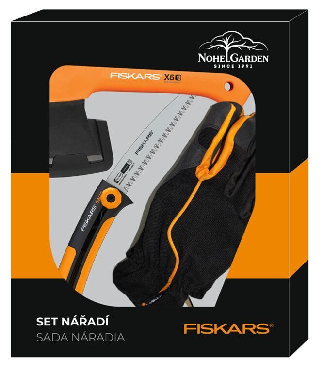 Coffret cadeau extérieur scie à élaguer Xtract + pioche X5 + gants Fiskars 10761 AX