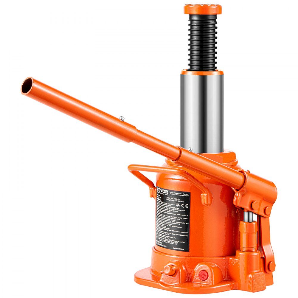 Hydraulic Jack 20T Stamp Jack Bottle Jack with 17-32cm Lifting Range and 3 Piece Long Handle for Car Pickup Truck Motorhome Auto Repair Industrial Engineering