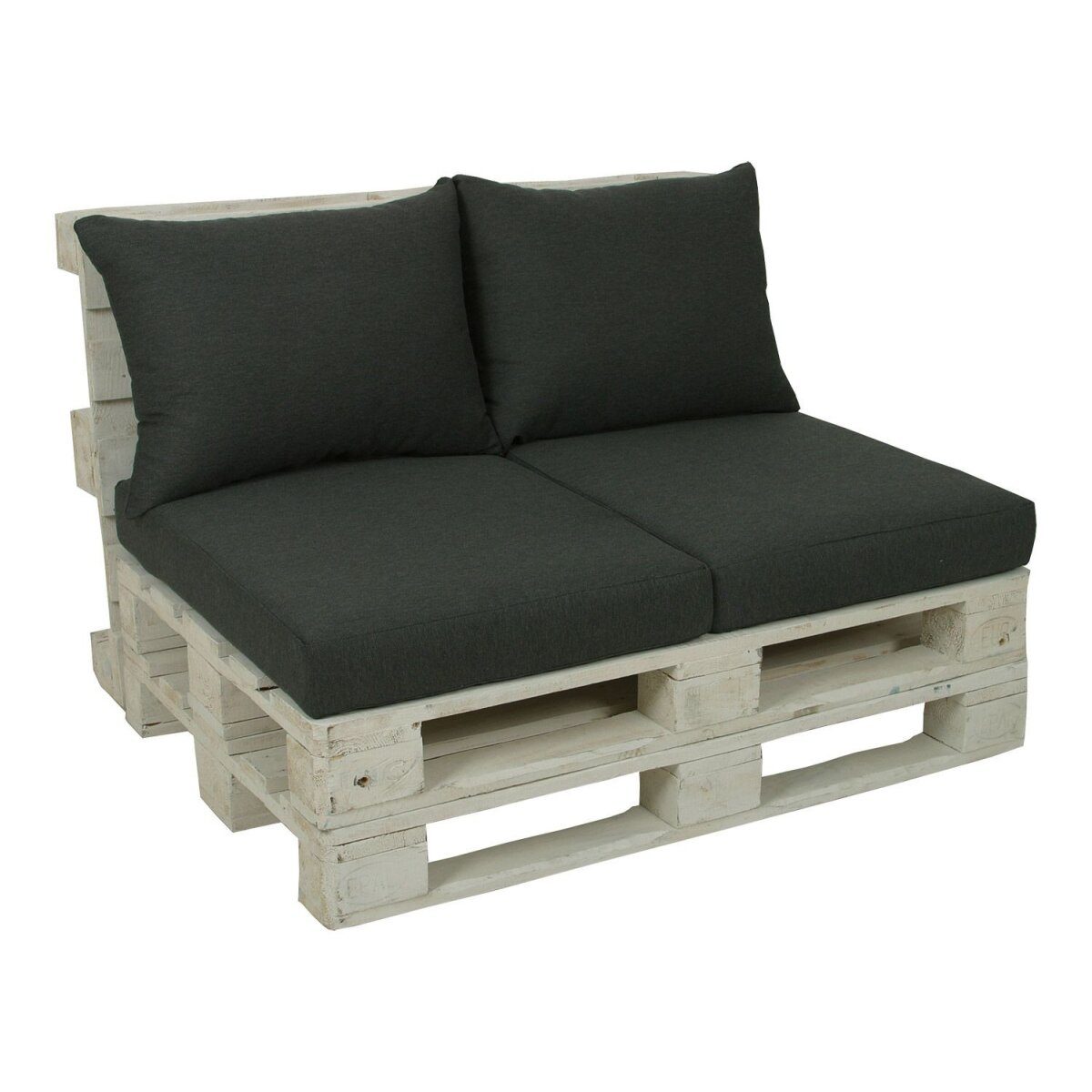 GO-DE Textil GO-DE pallet cushions, 2 pieces, dirt and water-repellent (anthracite)