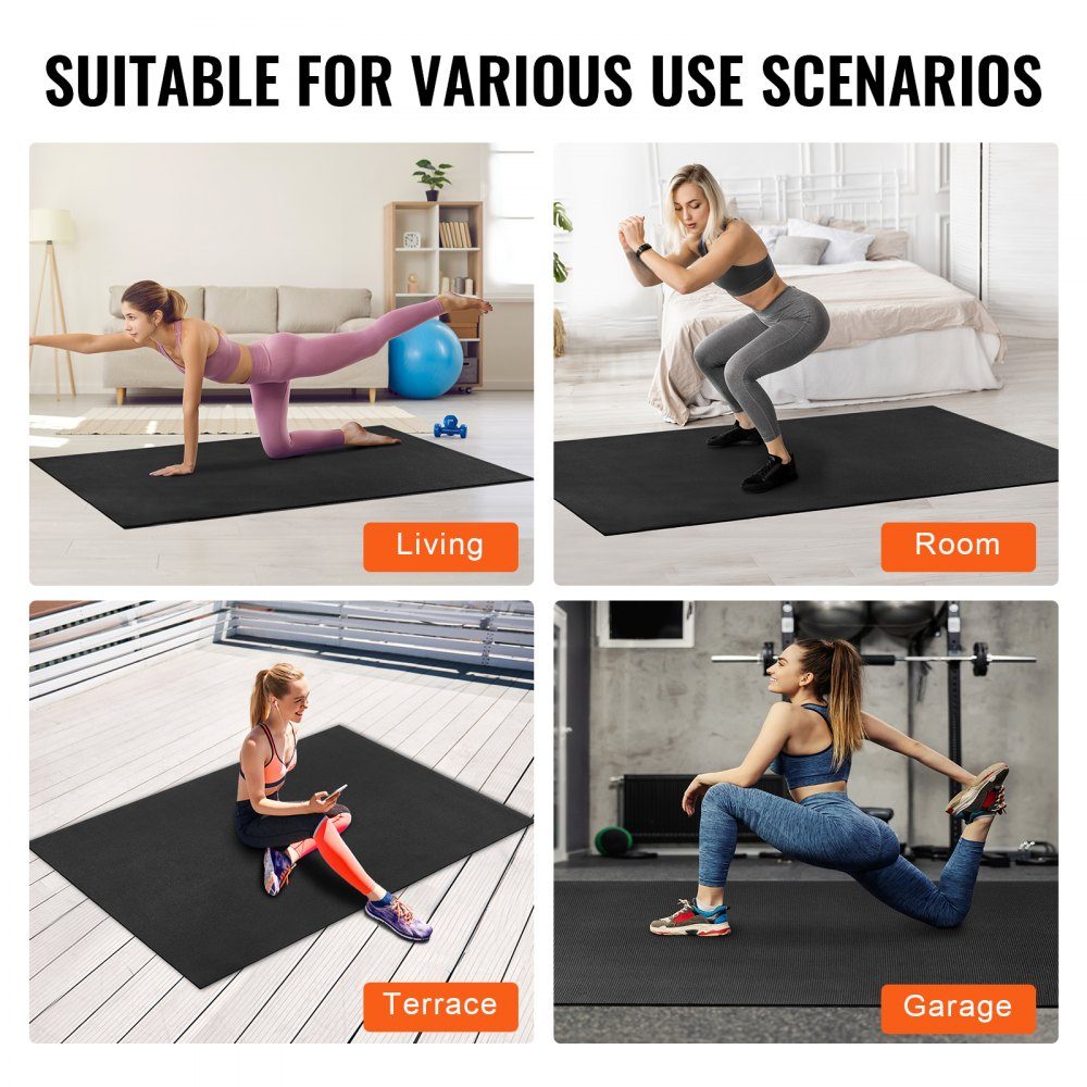 Trainingsmatte, rutschfeste Premium-Yogamatte mit hoher Dichte, Übungs-Yogamatte für Männer und Frauen, Fitness- und Trainingsmatte mit Tasche und Gurt, für alle Arten von Heim-Yoga, Pilates und Bodentraining (7 x 5 Fuß)
