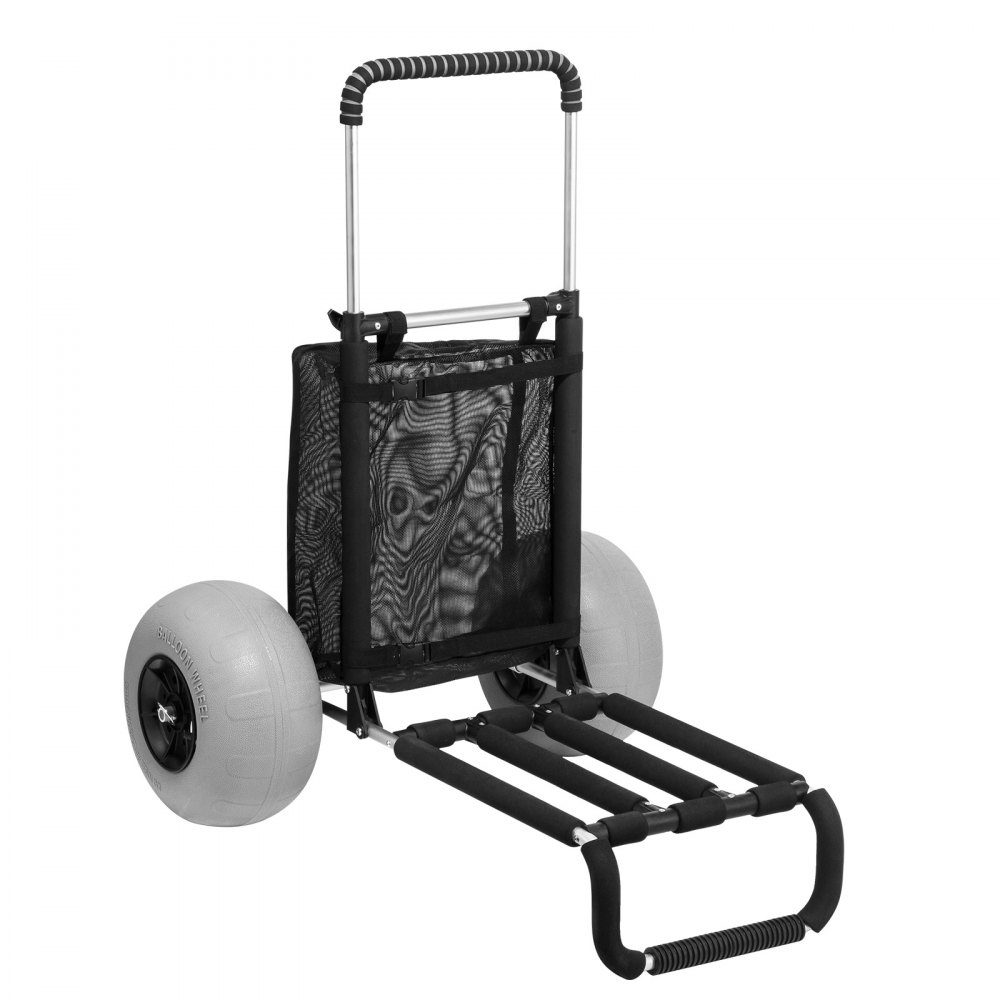 Beach Wagon, Handcart, Sand Wagon, Beach Wagon, 74.84 kg Load Capacity, Folding Aluminum Sand Wagon, 685 to 1135 mm, Height Adjustable, Heavy Duty Beach Wagon