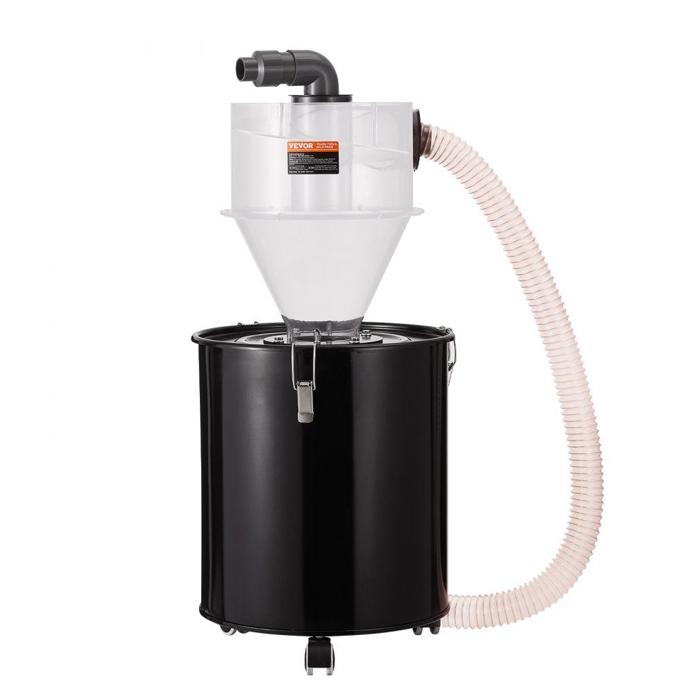 Zyklon-Staubsammler mit Metalltank, 4-Zoll-Zyklon-Staubsammler zum Nachrüsten, ABS-Staubsammler mit 2-Zoll-Loch-Außendurchmesser-Anschluss und Schlauch für Nass-/Trockensauger, passend für 13,21-Gallonen-Tank