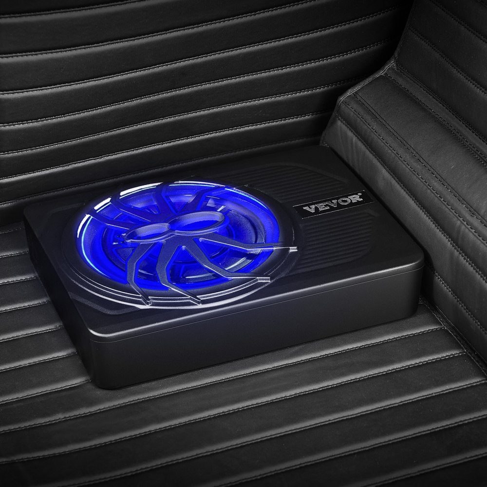 Subwoofer samochodowy pod siedzeniem 440 W 254 mm Smukły subwoofer samochodowy pod siedzeniem z wbudowanym wzmacniaczem, wejściem wysokiego/niskiego poziomu i regulacją głośności dla SUV-ów Ciężarówki