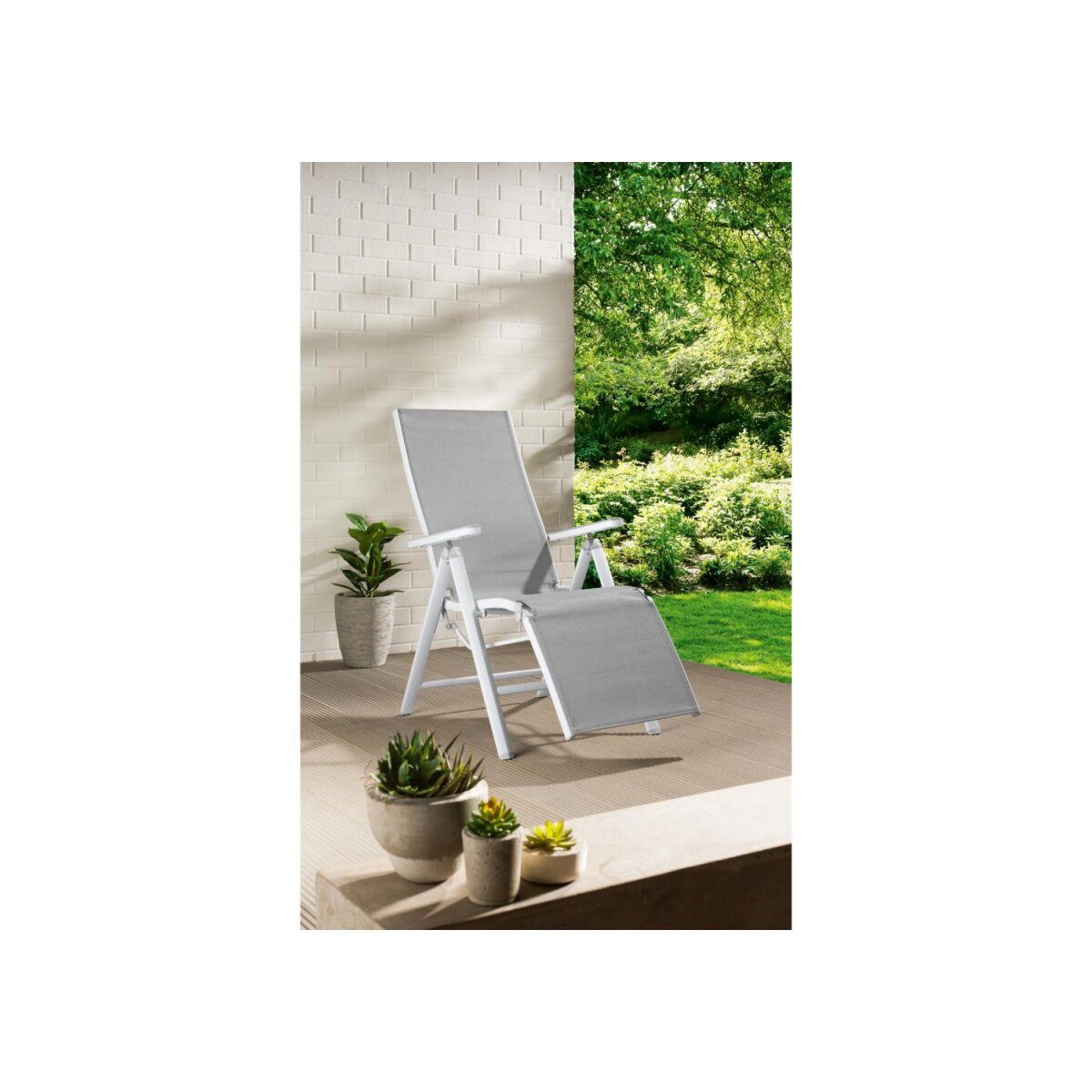 LIVARNO HOME Fauteuil de relaxation « Houston » en aluminium, blanc