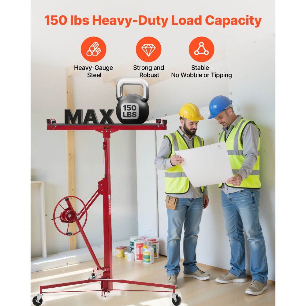 Plattenheber bis max. 68 kg, 3353 mm Höhe, Gipskartonheber mit verstellbarem Teleskoparm, Gipskarton, Trockenbauheber, Plattenheber, Hebezeug, Werkzeug, für Decken- und Wandmontage (rot) Plattenheber bis max. 68 kg, 3353 mm Höhe, Gipskartonheber mit verstellbarem Teleskoparm, Gipskarton, Trockenbauheber, Plattenheber, Hebezeug, Werkzeug, für Decken- und Wandmontage (rot)