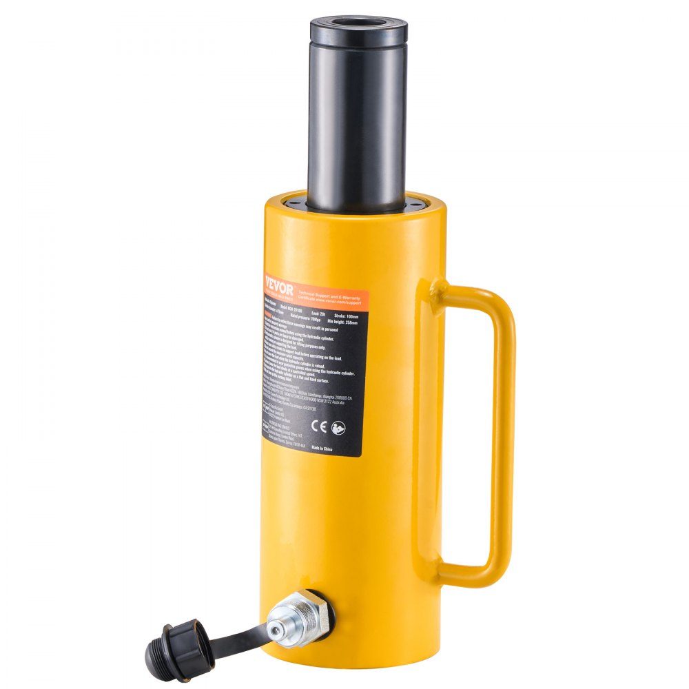 Hydraulic cylinder jack capacity 20T hydraulic cylinder 100mm stroke single-acting portable yellow hydraulic cylinder