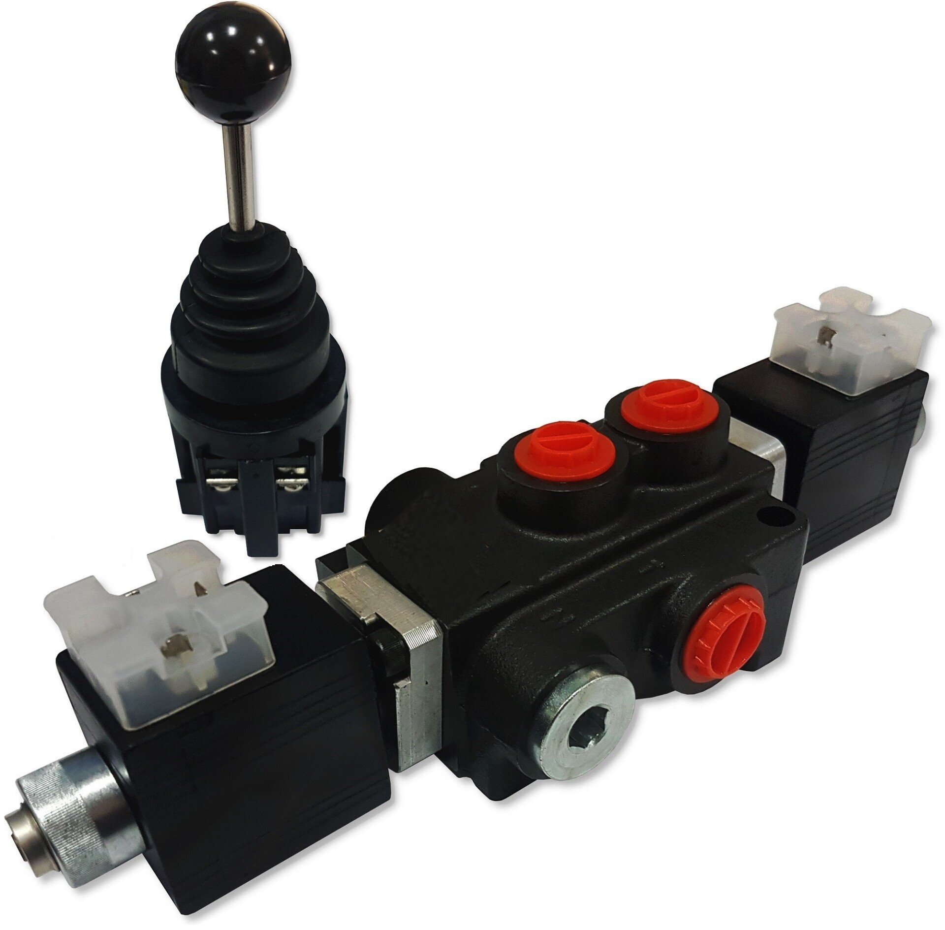Hydraulic distributor 1 piece 12V with an oil flow of 40L/min + joystick Hydraulic distributor 1 piece 12V with an oil flow of 40L/min + joystick