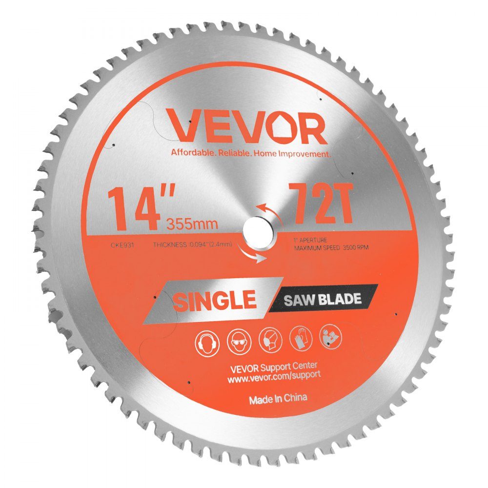 Circular Saw Blade (355mm diameter, 72 sharp teeth and 2.4mm thickness), ideal for steel, aluminum, compatible with circular saws, alloy steel saw blade with noise-reducing heat dissipation, 1 piece