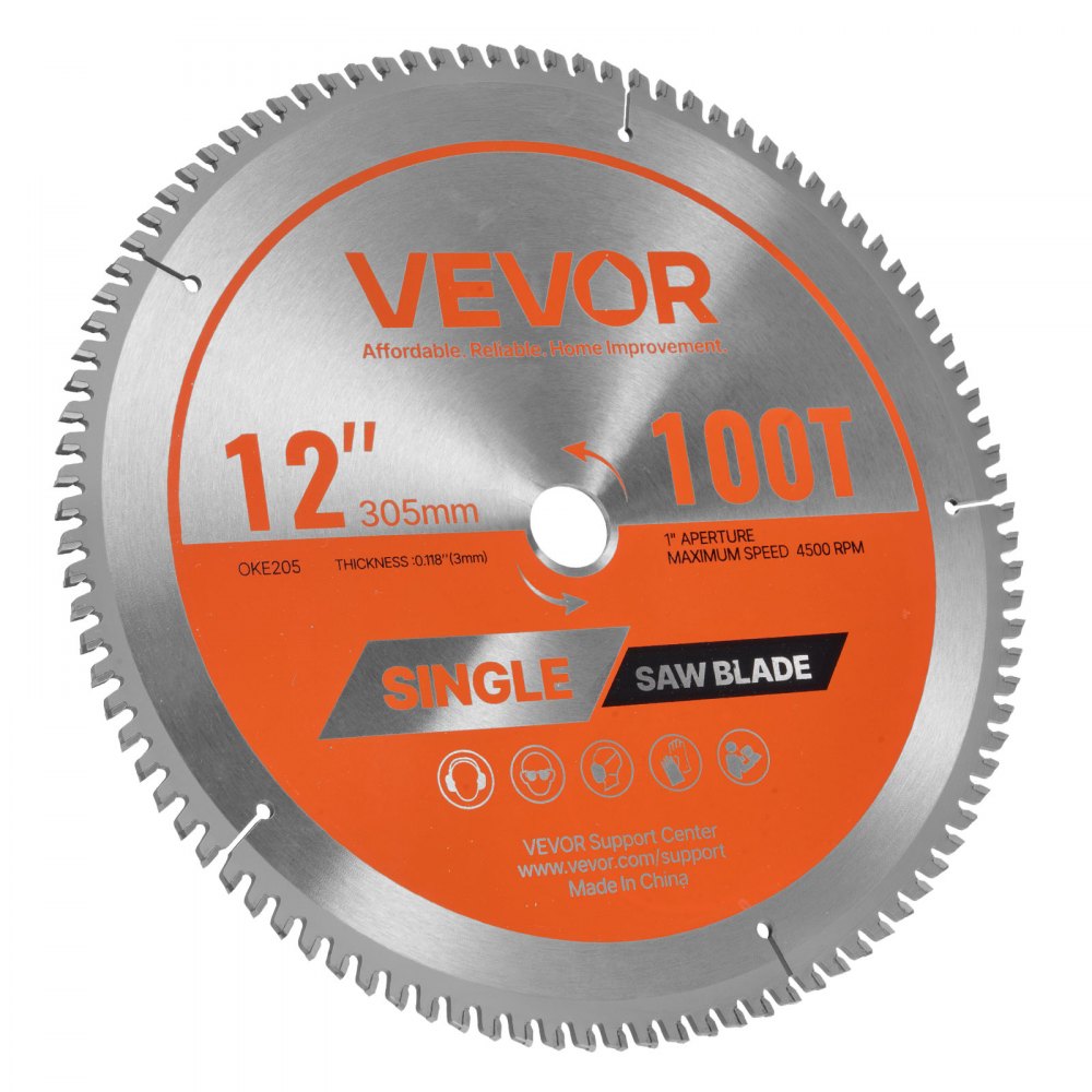 Lame de scie circulaire de 305 mm de diamètre, 100 dents tranchantes en alliage, support de 25,4 mm, lame de coupe en aluminium à finition fine pour scie circulaire avec échappement de chaleur réduisant le bruit pour couper l'acier et le métal