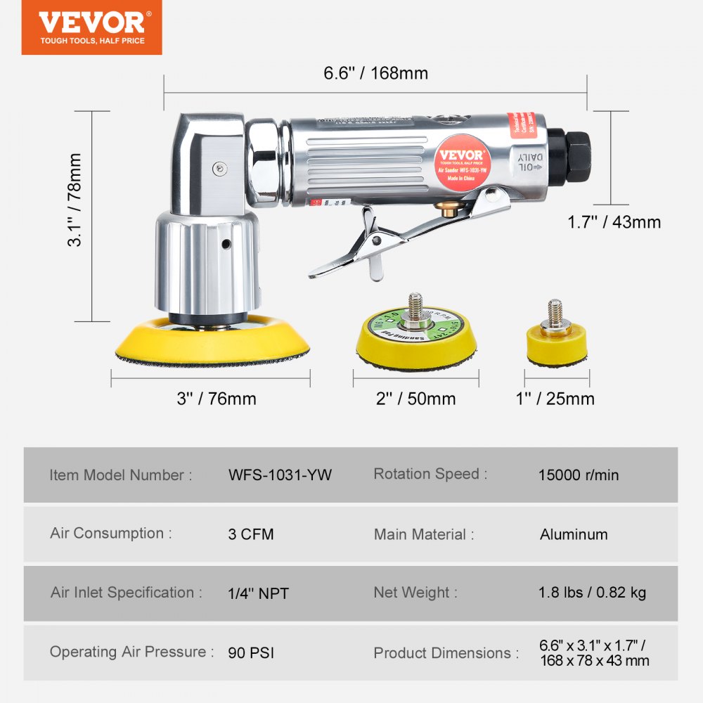 Set van 58 luchtslijpmachines 15.000 RPM haakse slijper 3 CFM rechte slijper 90 PSI mini-polijstmachine Schuimkussen (1/2/3") Ideaal voor ijzer, hout, kunststof, metaal, marmer Set van 58 luchtslijpmachines 15.000 RPM haakse slijper 3 CFM rechte slijper 90 PSI mini-polijstmachine Schuimkussen (1/2/3") Ideaal voor ijzer, hout, kunststof, metaal, marmer