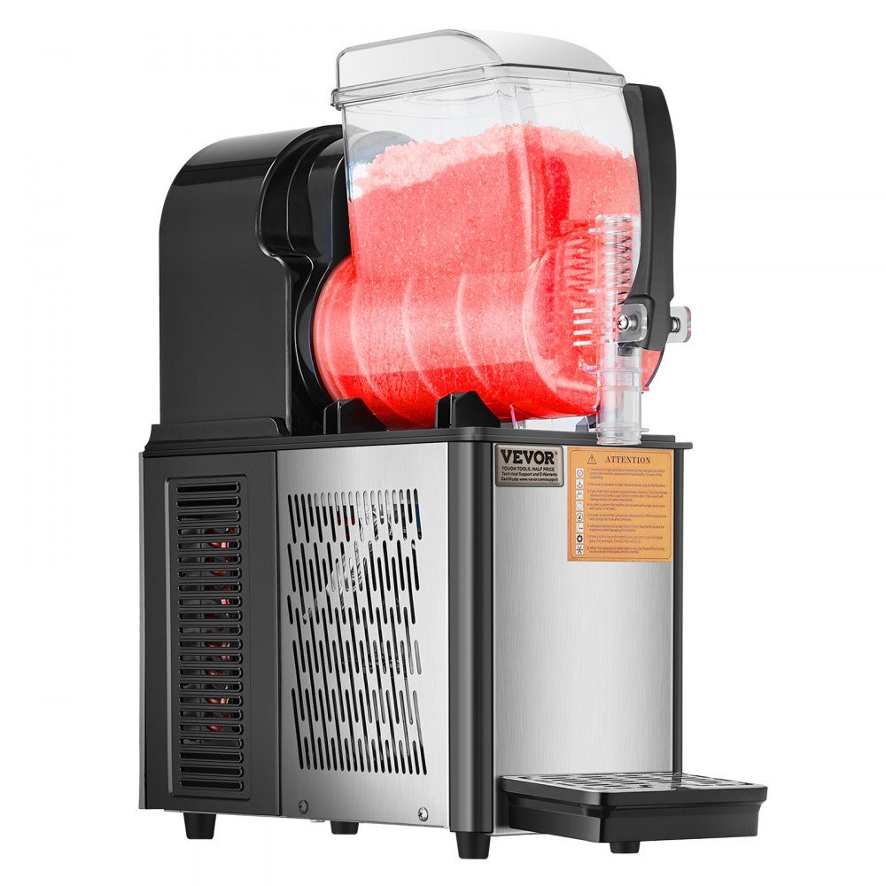 Commercial Slush Ice Cream Machine 4L Single Tank Frozen Drink Machine 16 Cup Stainless Steel Slush Ice Cream Machine with Keyboard Soft Ice Cream Machine for Party Restaurant Cafe Bar Black