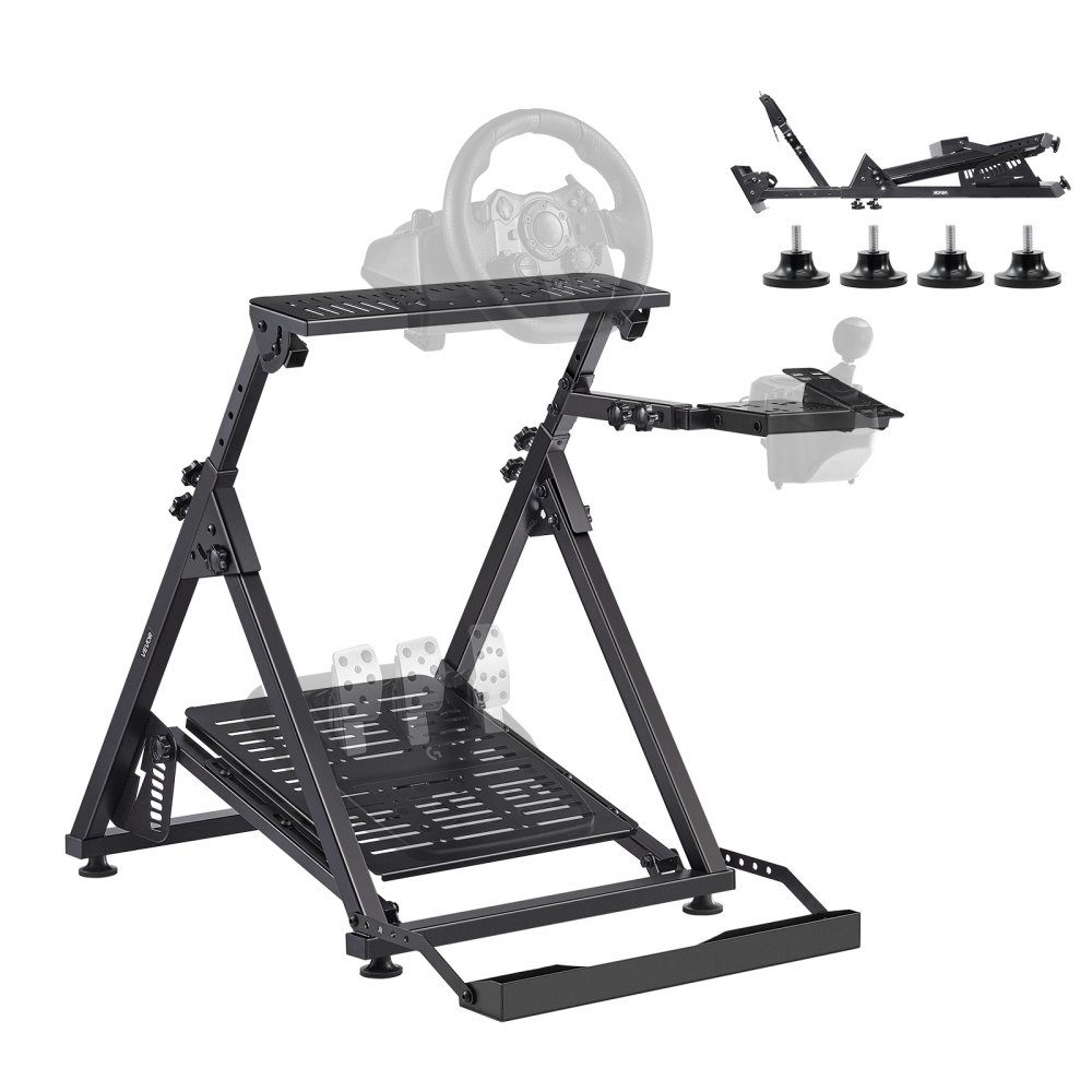 Stuurstandaard, verstelbare en opvouwbare simulatorstandaard voor Logitech G923 G920 G29 G27, Thrustmaster T300RS TX F458 T500RS T3PA-PRO (F1/GT) gamingcockpit, pedaalsimulator niet inbegrepen