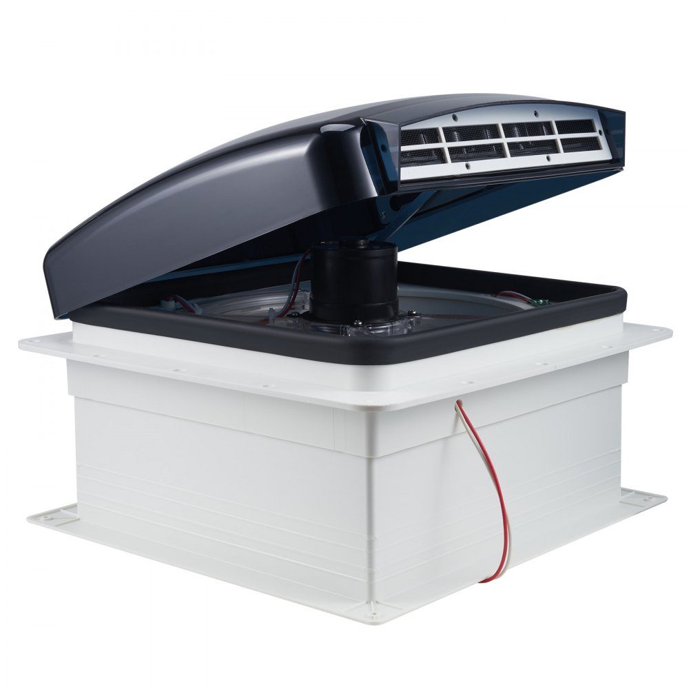 Ventilateur de toit pour camping-car, 410 x 410 x 252 mm, ventilateur de toit réversible 12 V, 10 vitesses, avec télécommande, housse de pluie, couvercle électrique, ventilateur d'extraction, ventilation de toit, adapté aux bouches d'aération de toit de c