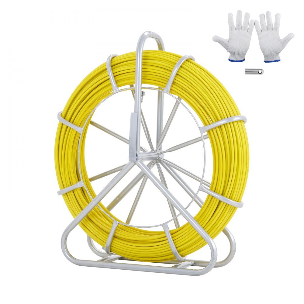 Fish Tape Puller Fiberglass 200m 6.35mm Wire Cable Running Duct Rodder