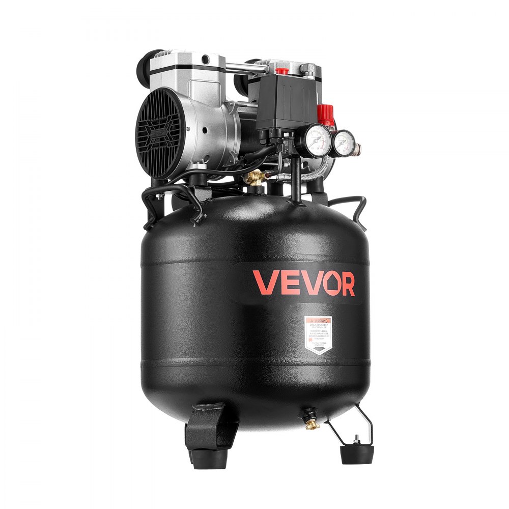 Persluchtcompressor 30 L, luchtcompressor 2 PK, 113 L/min bij 6,2 bar, max. 10 bar druk, olievrije compressortank voor autoreparaties, bandenvullen, schilderwerk, houtwerk & spijkeren