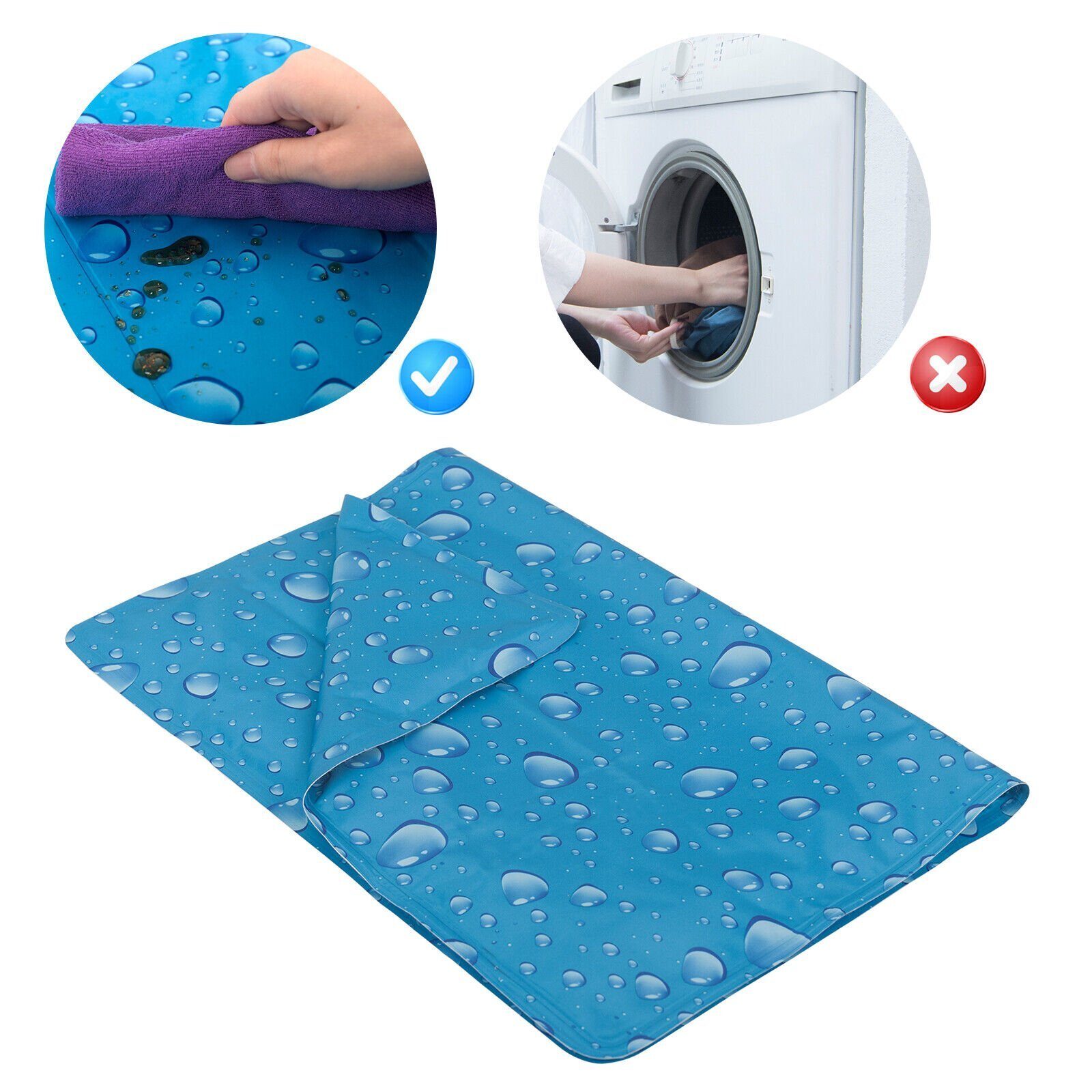Dog Cat Cooling Mat Self Cooling Cooling Blanket Cold Mat Ice Mat Blue 50cm x 90cm