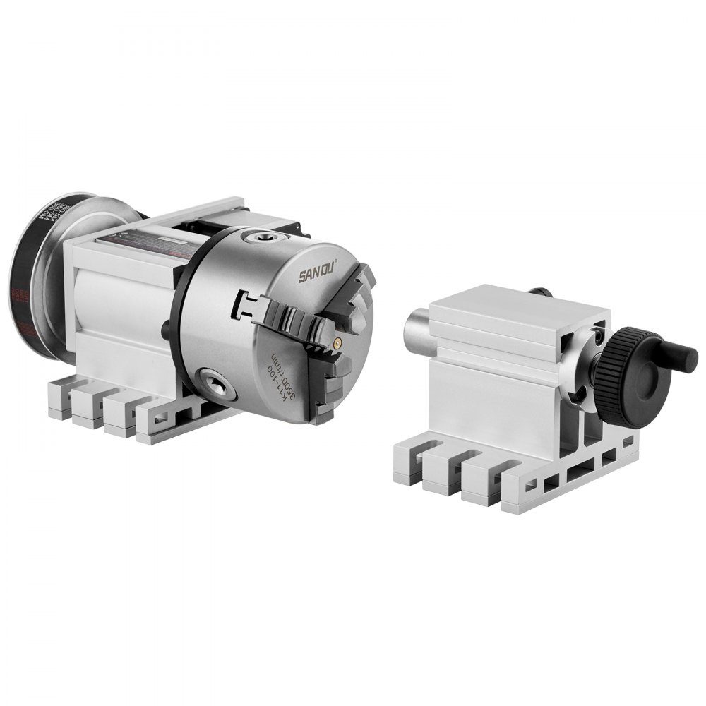 Klauwplaat K11-100 mm drieklauwplaat 4e as van de CNC-rotatie-as, een overbrengingsverhouding van 6:1 en een Nema23 tweefasige stappenmotor 3-klauwplaat voor CNC-frezen