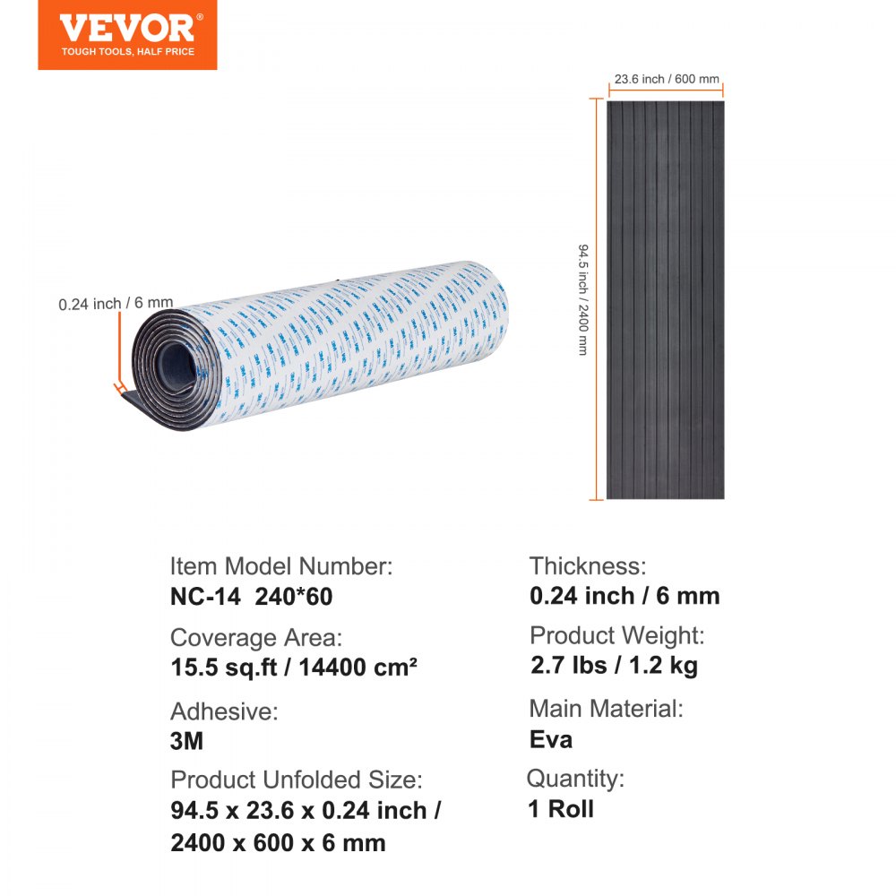 Plancher de bateau en mousse EVA pour pont de bateau, 2400 x 600 x 6 mm, antidérapant, auto-adhésif, 14 400 cm², tapis marin pour bateaux, yachts, pontons, ponts de kayak Plancher de bateau en mousse EVA pour pont de bateau, 2400 x 600 x 6 mm, antidérapant, auto-adhésif, 14 400 cm², tapis marin pour bateaux, yachts, pontons, ponts de kayak