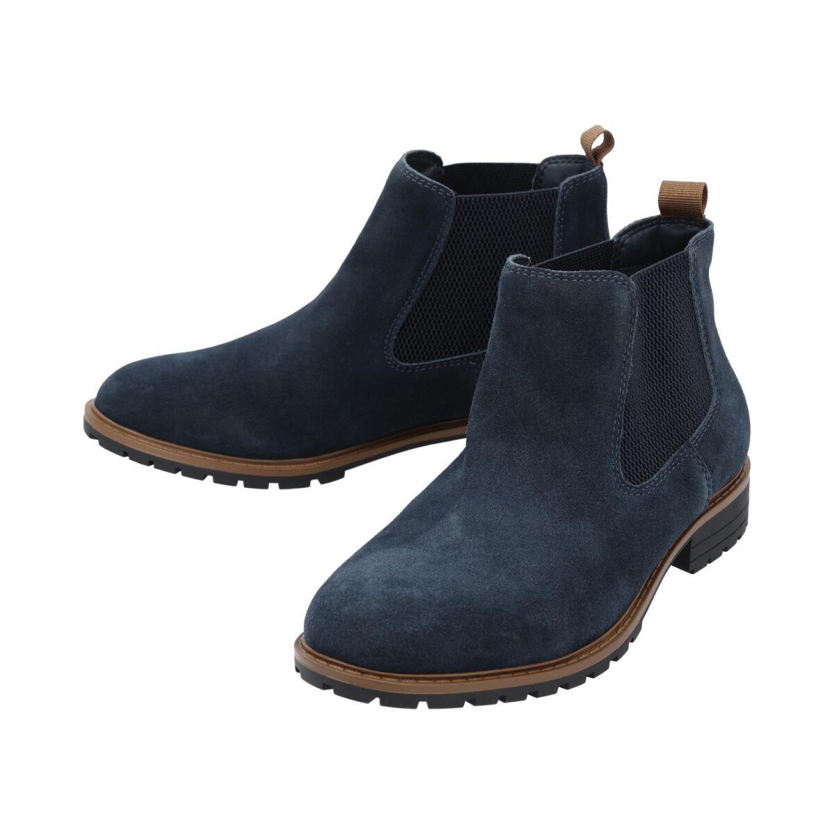 esmara® Herren Lederstiefeletten, 43, marineblau
