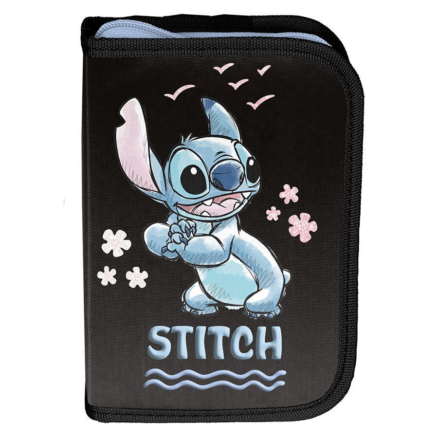 Federmäppchen mit himmelblauen Stitch -Accessoires
