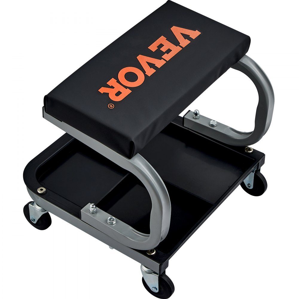 Car workshop rolling board, workshop lounger, assembly lounger, workshop stool, 36 x 36 x 36 cm, assembly rolling board with 36 x 18 x 4 cm seat, steel + PU workshop stool, load capacity up to 113 kg, repair stool