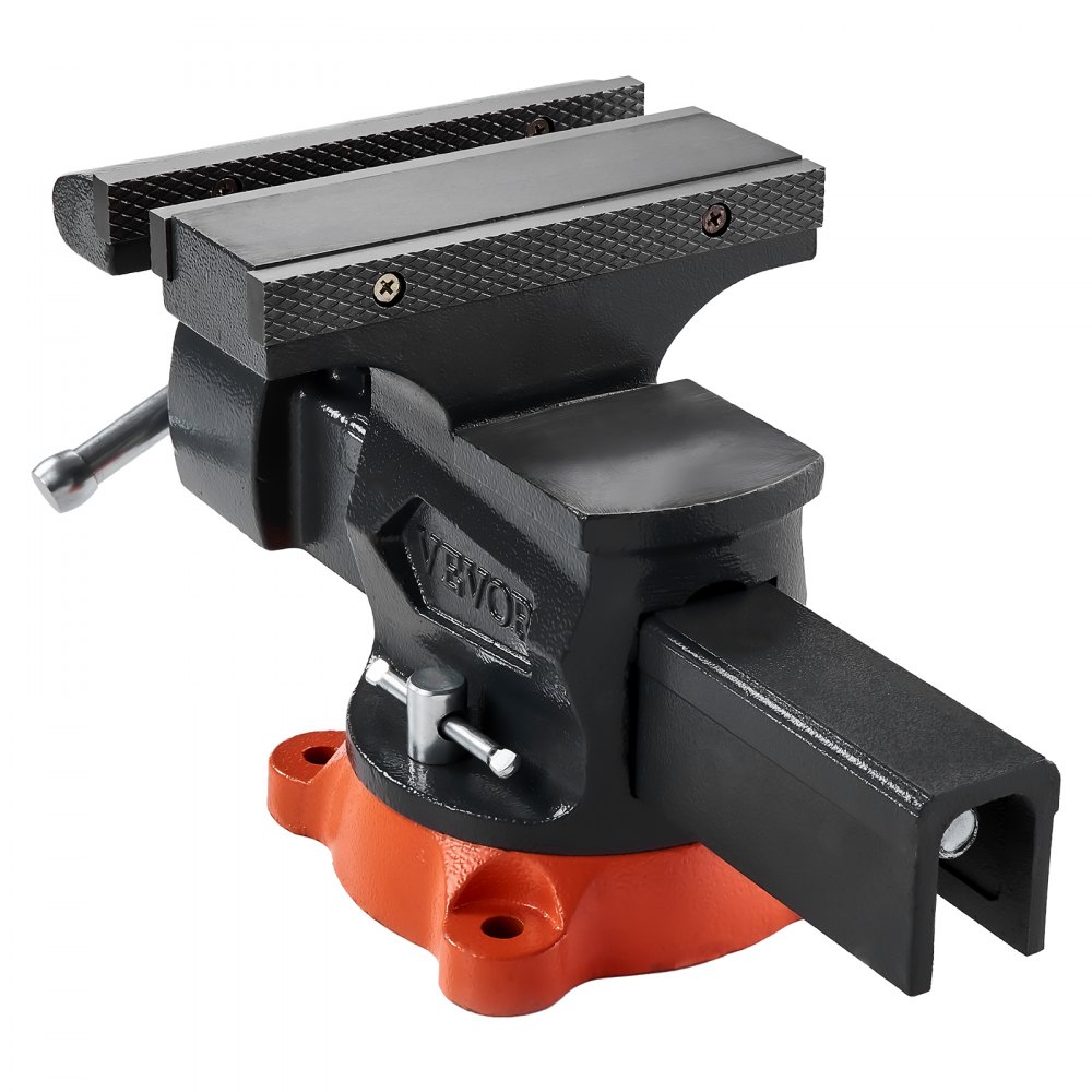 Schraubstock, 203 mm Backenbreite, 203 mm max. Backenöffnung, 360° drehbarer Feststellfuß, 94 mm Ausladung, Werkbankschraubstock aus Sphäroguss, Zwei-Wege-Backen zum Spannen von Rundrohren Schraubstock, 203 mm Backenbreite, 203 mm max. Backenöffnung, 360° drehbarer Feststellfuß, 94 mm Ausladung, Werkbankschraubstock aus Sphäroguss, Zwei-Wege-Backen zum Spannen von Rundrohren
