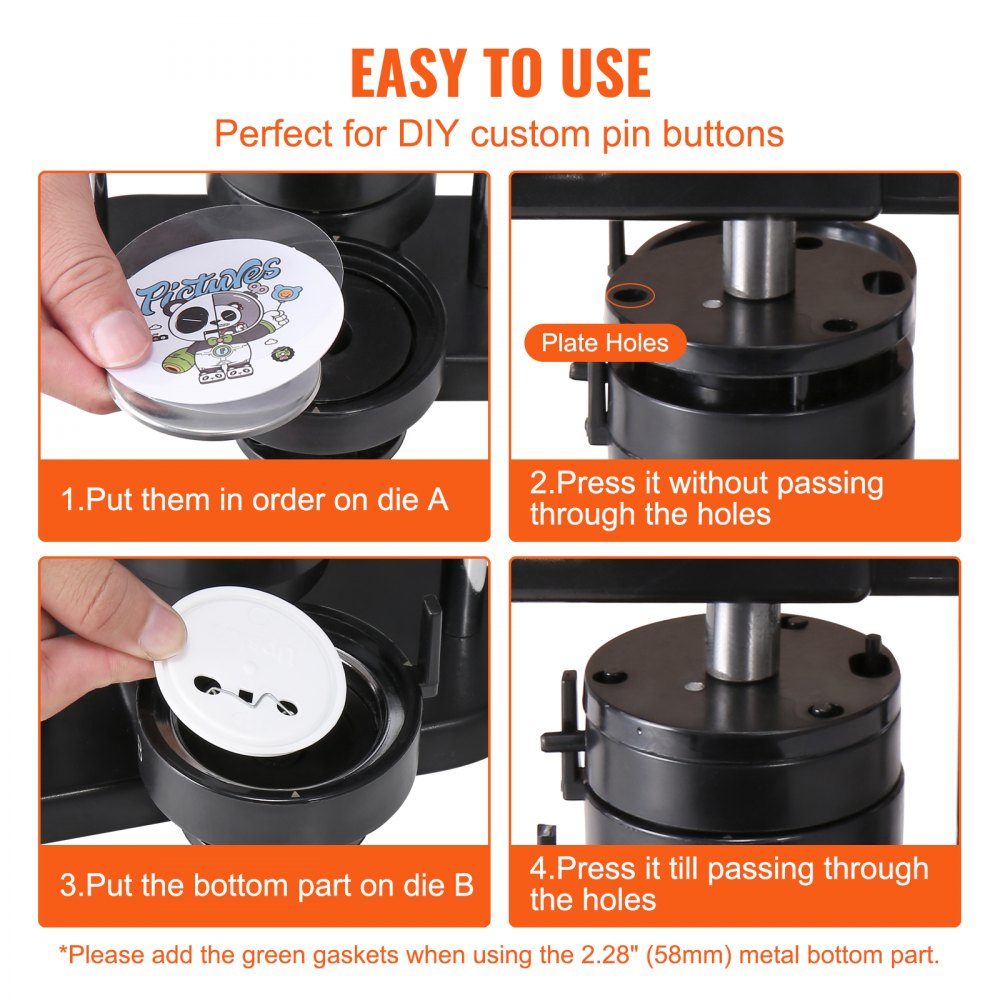 Button machine button maker machine 25/32/58 mm, badge punch press, button press, DIY badge press machine button badge maker for personalized badges including magic book