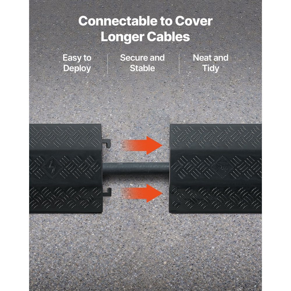 975mm Cable Bridge 7938kg/Axle Load Capacity Heavy Duty PP Overflow Anti-Trip Floor Covers for High Threshold Areas Home Office Warehouse Pack of 2