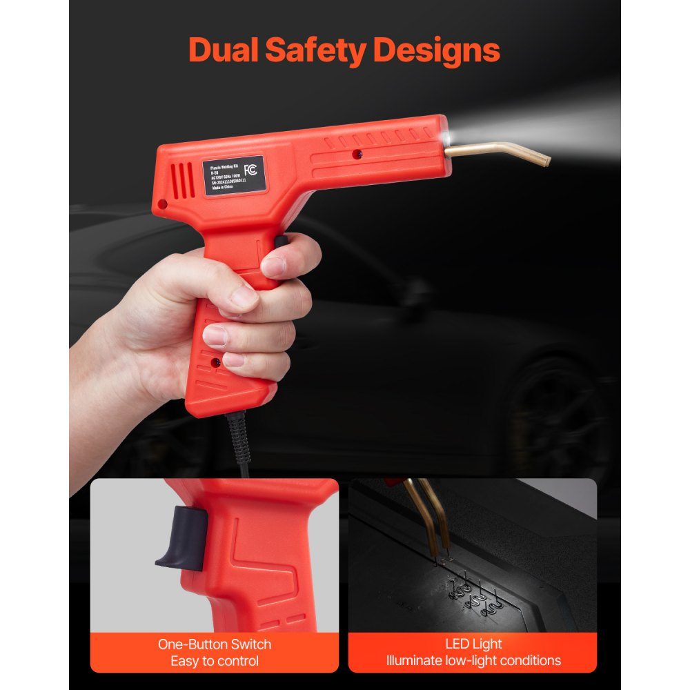 Plastic Welder, 100W Welding Gun + 60/100W Soldering Iron, Plastic Repair Kit with 1000 Hot Clips and 60 Rods for Car Bumpers, Kayaks, Electronics, Toys