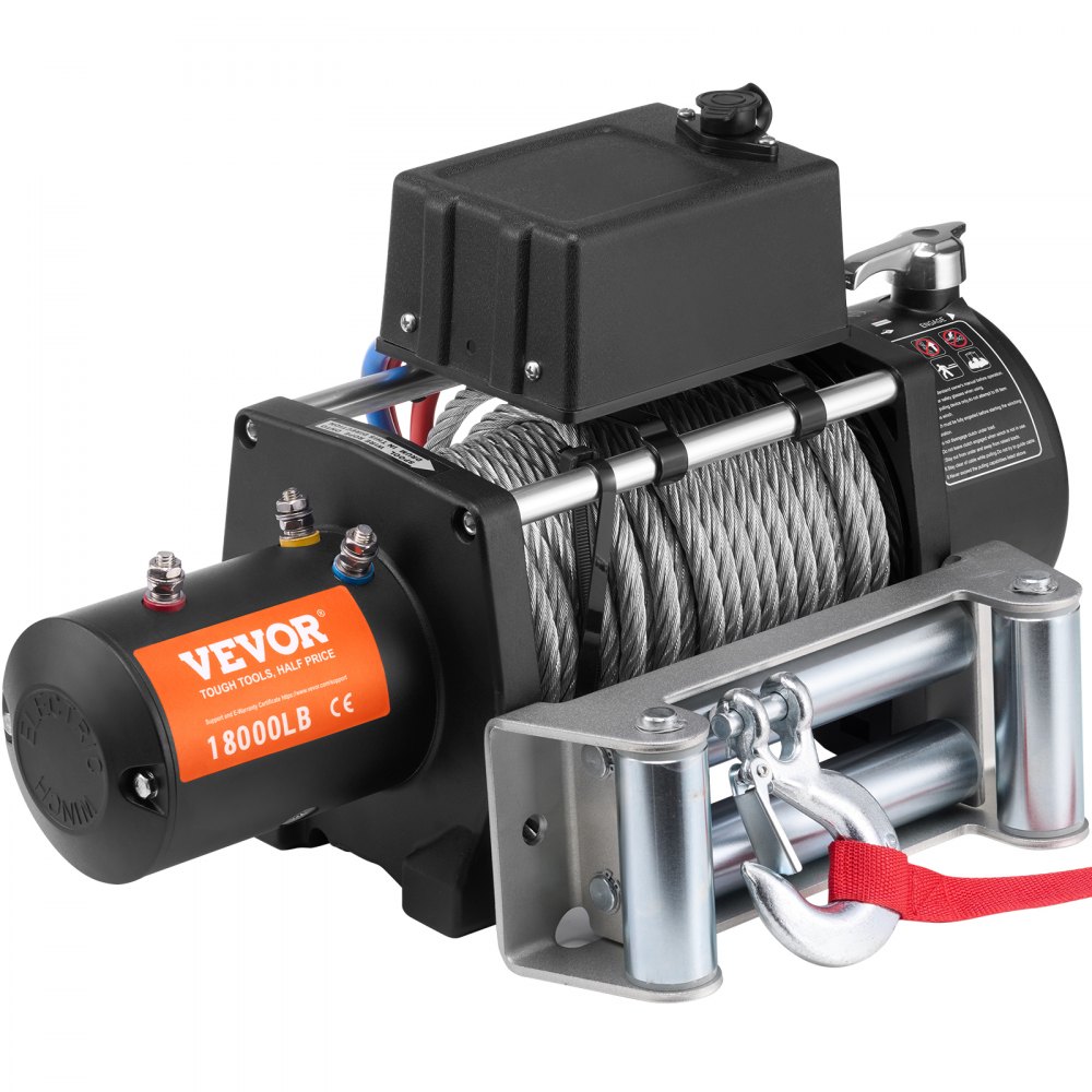 Elektrische Winde, 18.000 lb 12 V DC LKW-Winde mit Φ7/16 Zoll x 85 Fuß Stahlseilrollenführung, kabelloser und kabelgebundener Fernbedienung, IP55 wasserdicht zum Abschleppen von SUVs, Jeeps, LKWs, Anhängern und Booten Elektrische Winde, 18.000 lb 12 V DC LKW-Winde mit Φ7/16 Zoll x 85 Fuß Stahlseilrollenführung, kabelloser und kabelgebundener Fernbedienung, IP55 wasserdicht zum Abschleppen von SUVs, Jeeps, LKWs, Anhängern und Booten