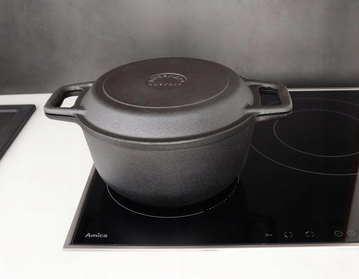 BBQ Dutch Oven Eintopf handgefertigt mit Füßen ca. 12l für Lagerfeuercamping etc. XXL-Set mit Pfanne