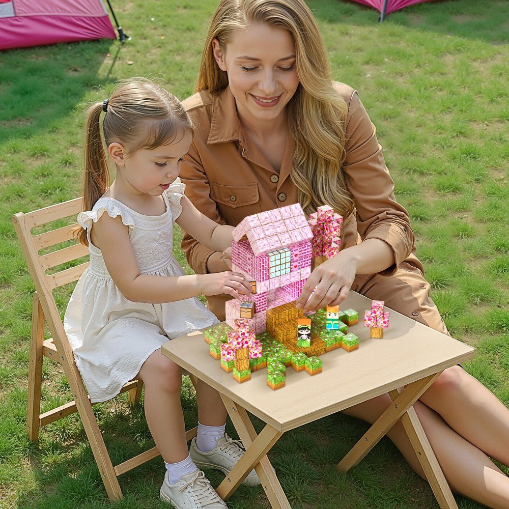 Blocs de construction magnétiques, ensemble de château de princesse de 100 pièces, blocs magnétiques, jouets STEM Montessori pour cadeau de Noël et d'anniversaire, jouet de construction à empiler, à partir de 3 ans