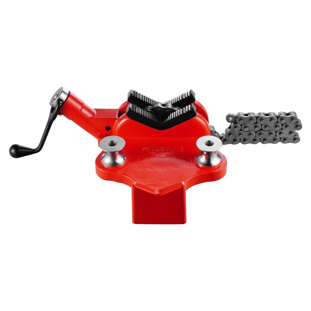 Chain Pipe Vise, Pipe Capacity 12.7-203.2mm, Heavy Duty 880mm Long Chain and Cast Iron Base, Industrial Grade Pipe Clamping for Plumbing, Auto Repair, Metalworking