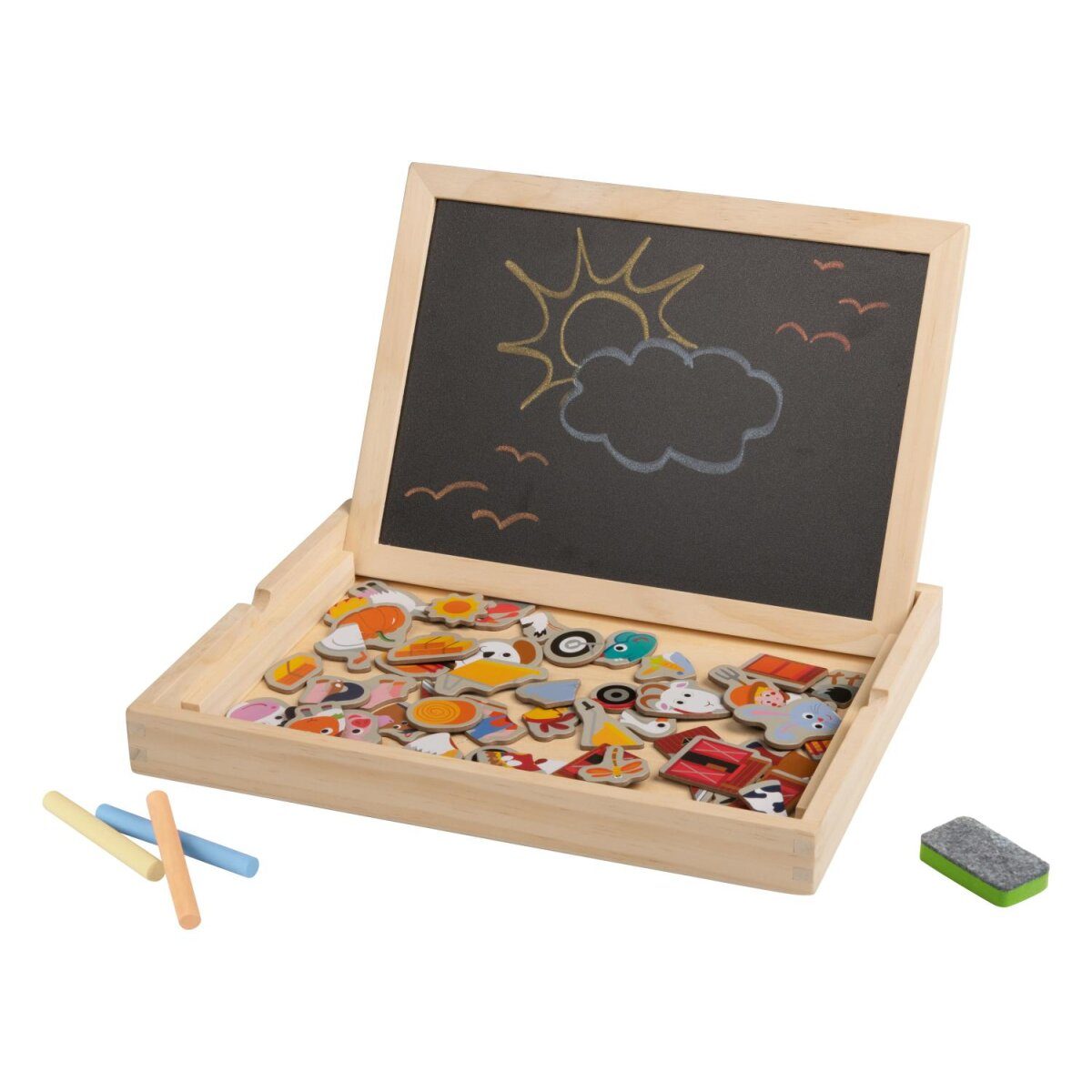 lupilu® Schließfachspiel / Magnetbox Bauernhof-Puzzle / Magnetbox Zahlen und ABC