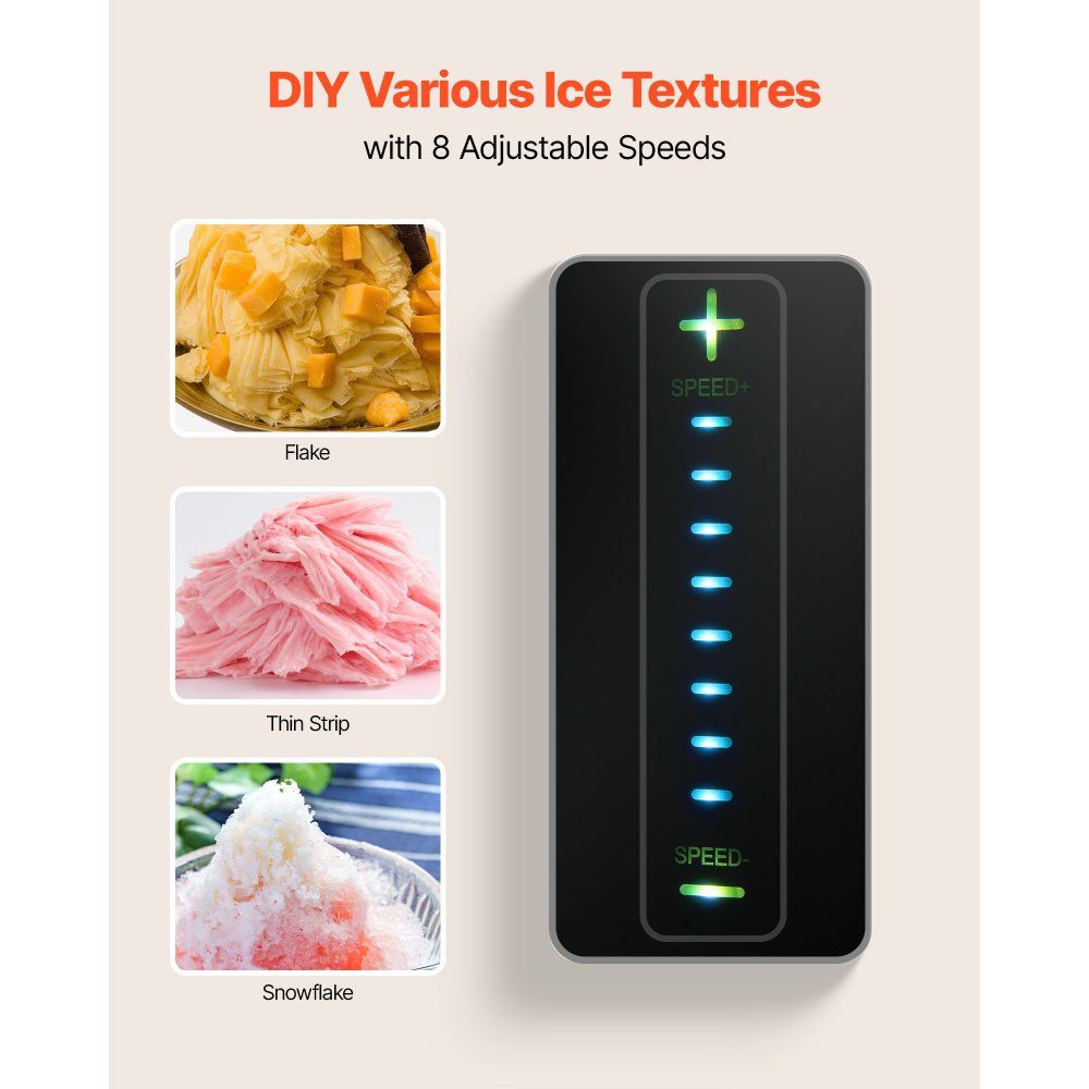 Snowflake Ice Machine, 20kg/day Ice Shaving Machine, Ice Shaver with Stainless Steel Blade, Electric Bingsu Machine with 0.8L Tank, 90 Quick Cooling, for Small Events at Home