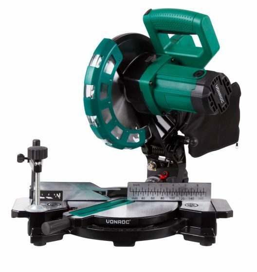 VONROC Kapp - Gehrungssäge 1700W - Ø 216 mm Sägeblatt mit 40 Sägezähnen mit Laser und LED