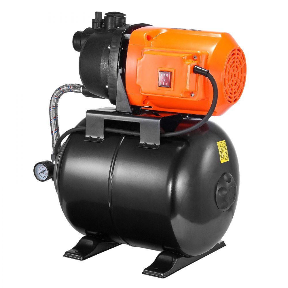 750 W Gartenpumpe, 3700 l/h automatische Bewässerungspumpe mit 50 m Förderhöhe, Kreiselpumpe mit 20/40 PSI Druckschalter, Flachbrunnenpumpe, thermoplastischer Pumpenkopf für Hausgarten und Rasen