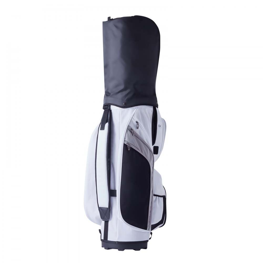 Golfkartas met 14-weg bovenorganizer, 36" 13 zakken Premium nylon kartas, duurzame golftassen met handvatten, stofkap en afneembare bandjes voor mannen en vrouwen, wit kleurblokontwerp