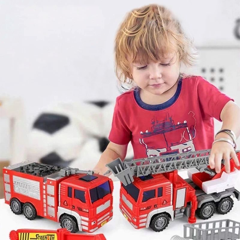 Children's fire department fire engine toy car XXL set