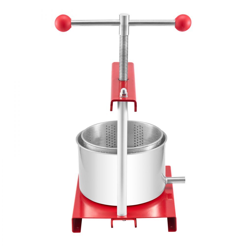 Obstweinpresse Apfelpresse (3L) mit 2 Edelstahlfässern Manueller Entsafter Apfelweinpresse Apfelpresse Traubenpresse Olivenölpresse Handpresse Entsafter mit T-Griff für Küche