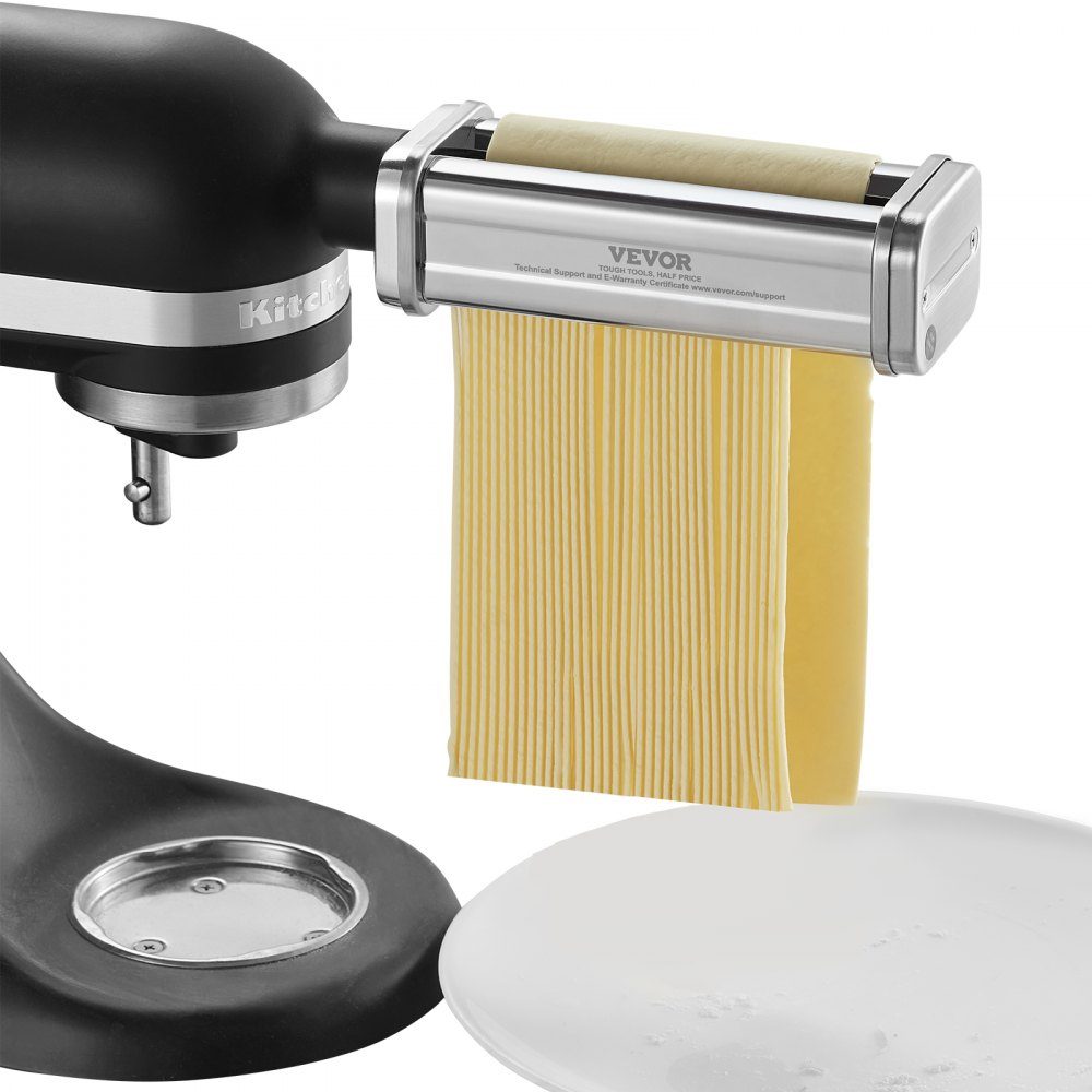 3 Piece Stainless Steel Manual Pasta Machine, Stainless Steel Fresh Manual Pasta Rolling Machine, Italian Flat Dough Machine, Pasta Machine, Includes Cleaning Brush for Spaghetti, Lasagna, etc