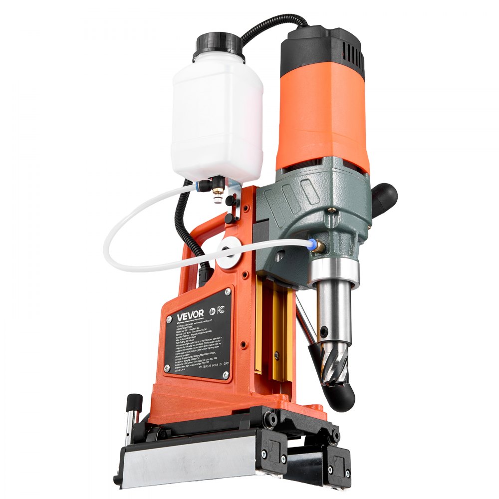 Perceuse magnétique 1400 W 50 mm de diamètre, direction réversible, perceuse magnétique pour surfaces métalliques, carottier électrique avec 11 forets pour bricolage industriel, orange Perceuse magnétique 1400 W 50 mm de diamètre, direction réversible, perceuse magnétique pour surfaces métalliques, carottier électrique avec 11 forets pour bricolage industriel, orange