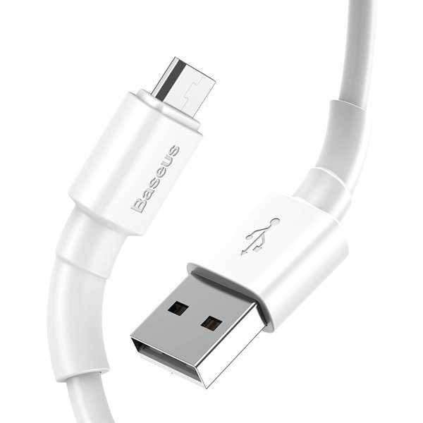 Baseus Mini Biały | Szybki kabel USB Micro USB do szybkiego ładowania 2,4a 1m