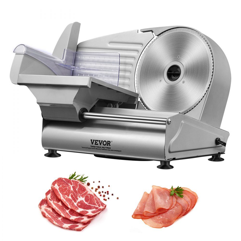 Fleischschneider für den Heimgebrauch, 180 W, 80–120 U/min, elektrischer Allesschneider, Lebensmittelschneider mit SUS420-Klingen, 0–15 mm, einstellbare Dicke, für Fleisch, Käse usw