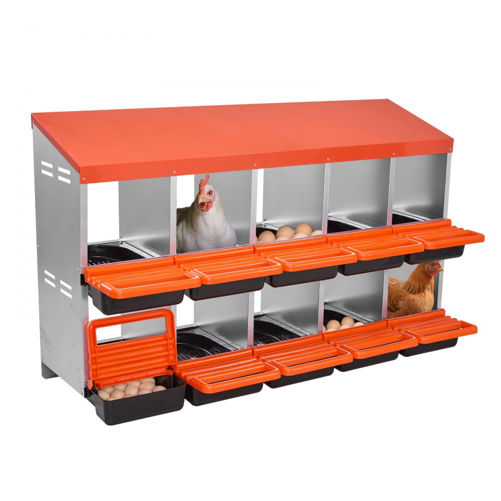 Legenest 10 Fächer, Abrollnest aus Metall mit schützenden Auffangdeckeln, Abrollnest, Hühnernest, ideal für Hühner, Enten, Hähnchen & anderes Geflügel, 1320x525x790 mm Legenest 10 Fächer, Abrollnest aus Metall mit schützenden Auffangdeckeln, Abrollnest, Hühnernest, ideal für Hühner, Enten, Hähnchen & anderes Geflügel, 1320x525x790 mm