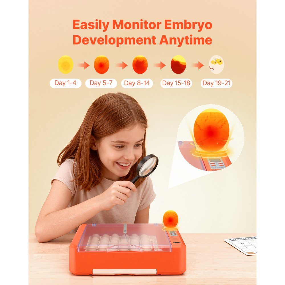 Automatic Breeder, Fully Automatic 36 Eggs Egg Incubator with Egg Turner, Temperature and Humidity Control, Incubator Breeding Machine for Hatching Chicks, Ducks, Geese and Quails
