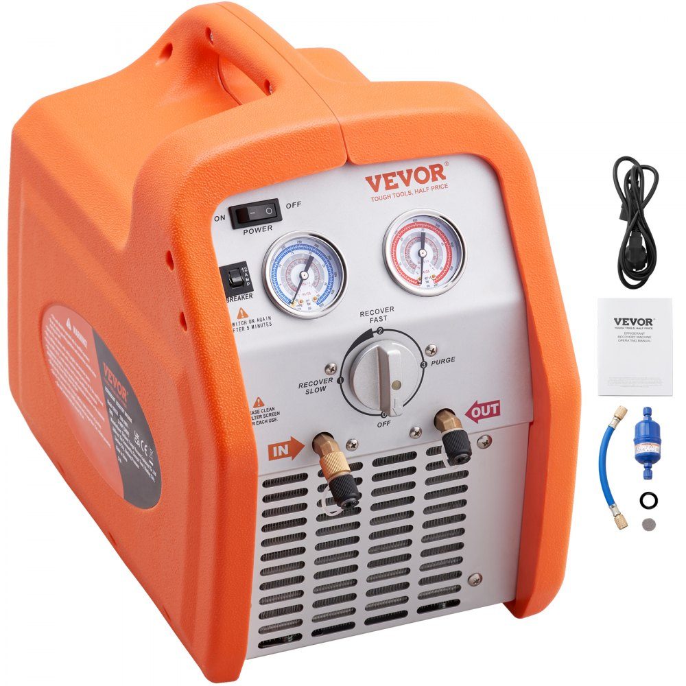 Koudemiddelafzuigapparaat Koudemiddelafzuigstation 3/4 PK Koudemiddelafzuigapparaat Koudemiddelterugwinningsmachine 220-240 V 2,2 kg/min