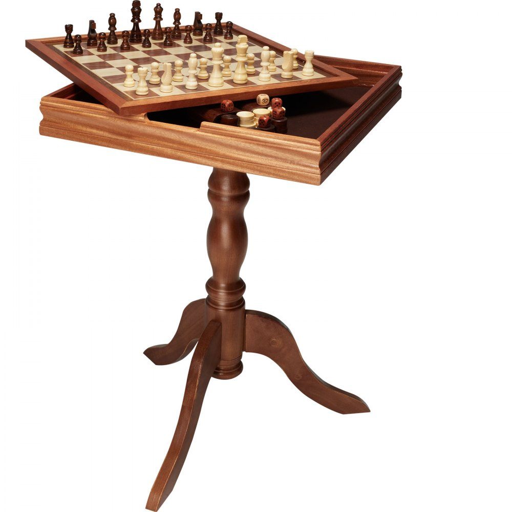 Jeu d'échecs en bois, 650 x 650 x 675 mm, jeu d'échecs de bureau avec pièces d'échecs, jeu d'échecs pour les activités familiales, les voyages, les enfants, l'échiquier